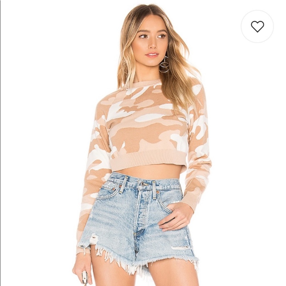Tularosa Carter cropped sweater in Nude Camo XS
